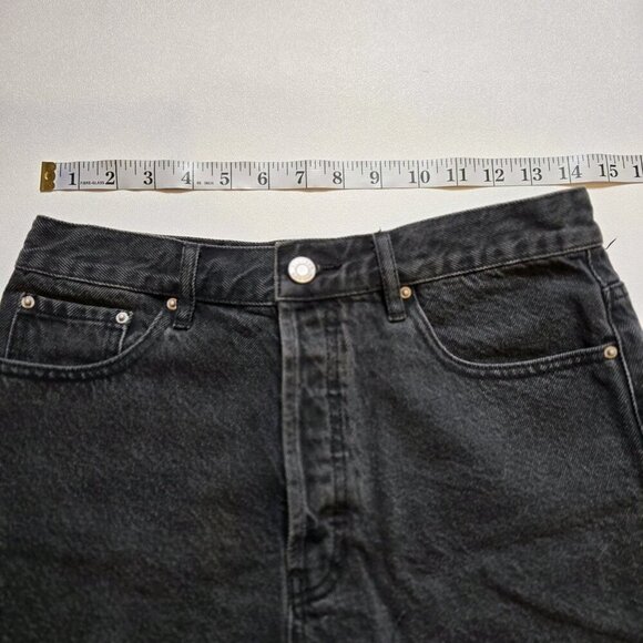 Playboy By Pacsun Womens 28 High Rise Button Fly Black Jean Hot Shorts Distress - Picture 6 of 9